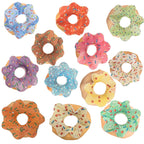 The Small Wonderland Pretend Play Donut Shop Set – 12 Colorful Fabric Donuts with Play Menu, ATM Cards, Money, and Shop Poster