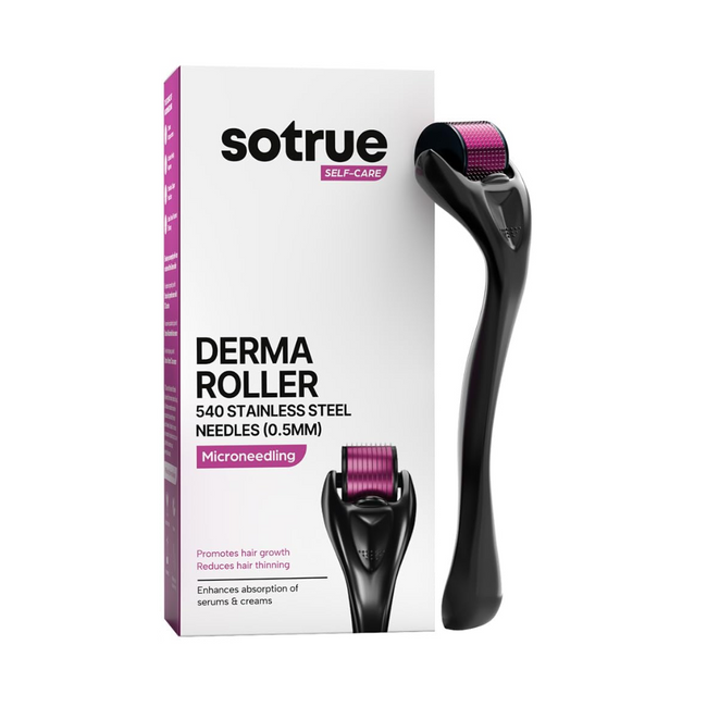 Sotrue Derma Roller For Hair Growth 0.5 mm with 540 Titanium Needles - Repairs Damaged Hair, Activates Hair Follicles Hover Image