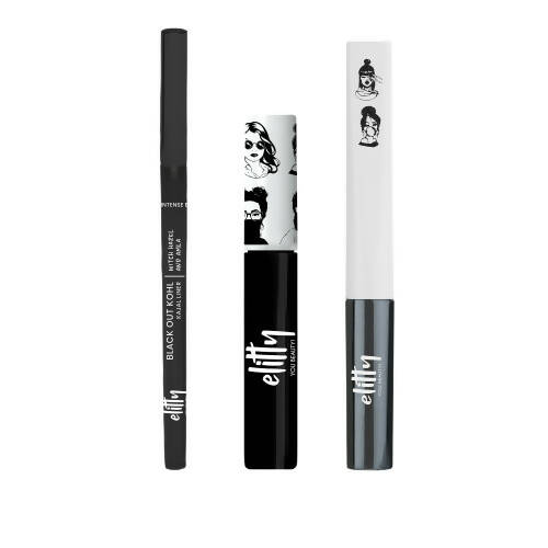 Elitty Eye Gotta Feeling Ultimate Black 3 in 1 Eyeliner, Kajal, Mascara Combo