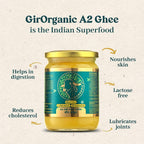 GirOrganic A2 Gir Cow Ghee - Pure A2 Gir Cow Ghee, Organic Grass Fed Ghee