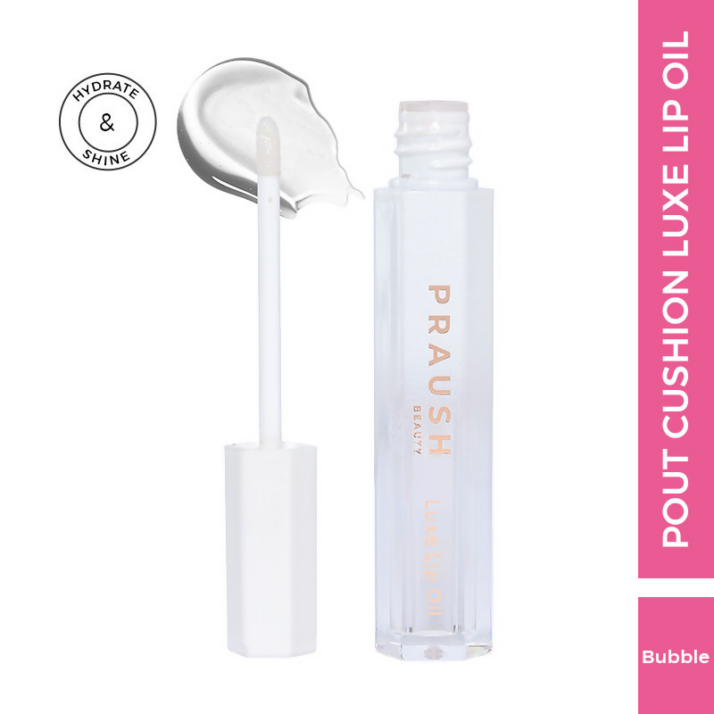 Praush Beauty Pout Cushion Luxe Lip Oil - Bubble Clear