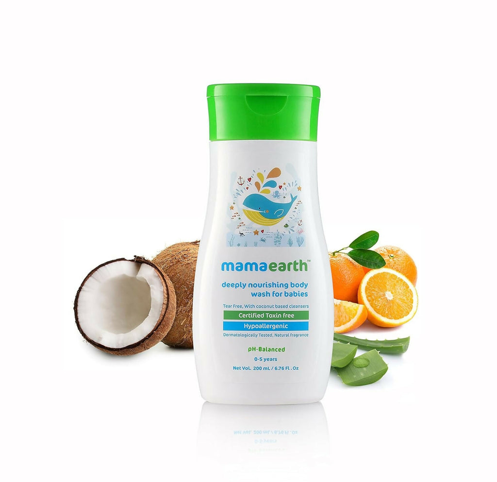 Mamaearth Daily Moisturizing Lotion & Deeply Nourishing Wash & Nourishing Hair Oil for Babies