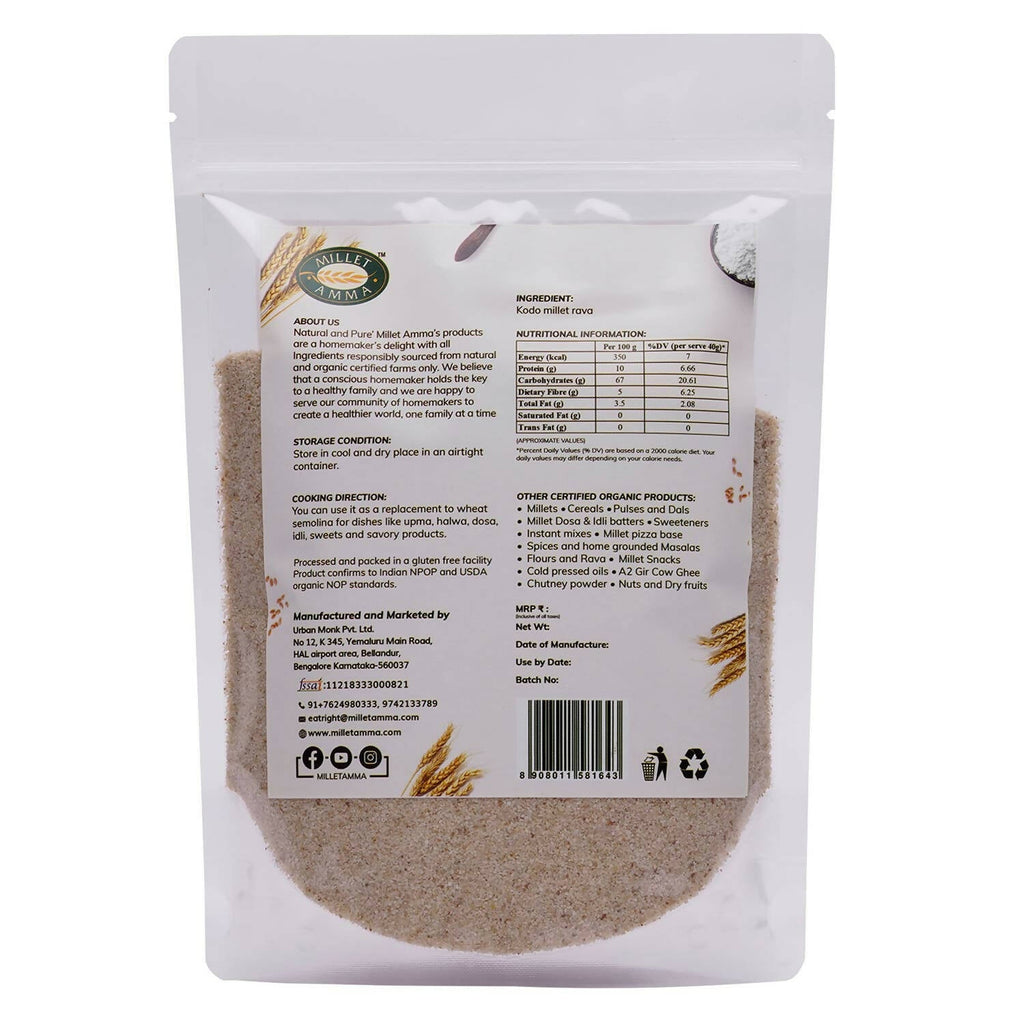 Millet Amma Organic Kodo Millet Rava