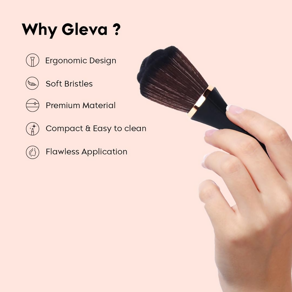Gleva Multipurpose Professional Powder & Blush Cheek Brush - Pink Brush