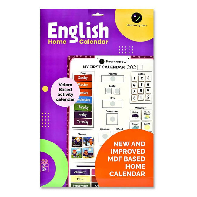 iLearnngrow Kids Home Calendar - Day, Date, Month, Weather, Season Learning Made by MDF Board (English) for 2-6 Year Kids Hover Image