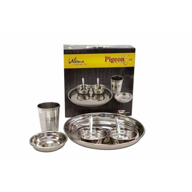 Pigeon Ultimate Lunch Thali Set With Bowls , Glasses and Spoons - 7 Pieces Main Image