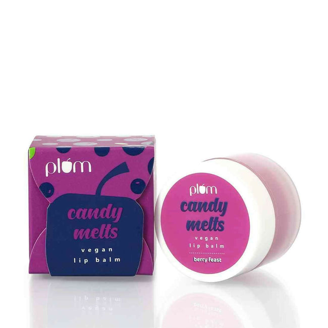 Plum Candy Melts Vegan Lip Balm Berry Feast For Dry & Chapped Lips, Natural SPF with Vitamin A Hover Image