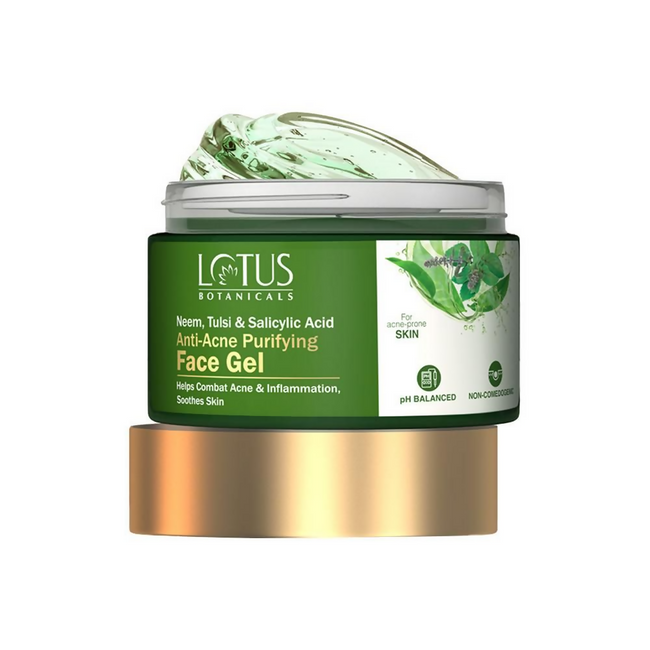 Lotus Botanicals Neem, Tulsi & Salicylic Acid Anti-Acne Purifying Face Gel Hover Image