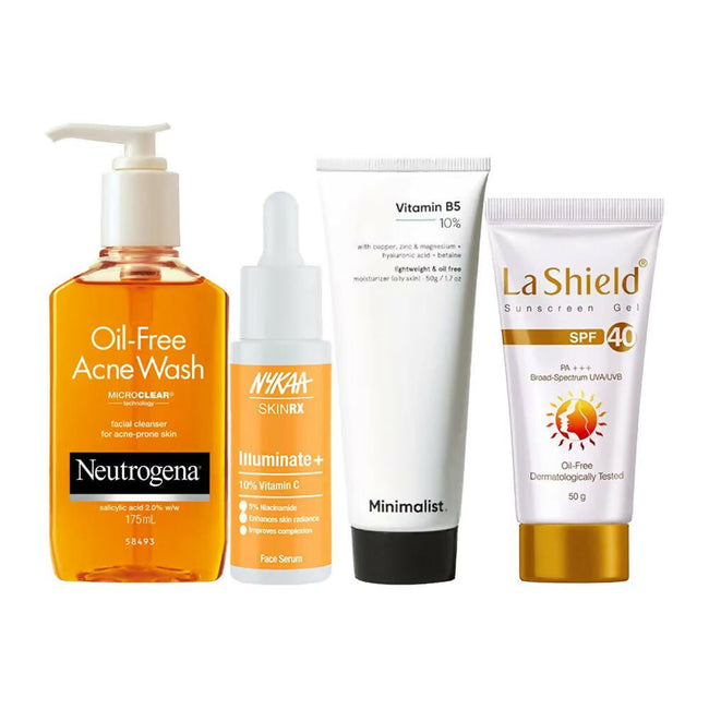 BUY3X CSMS (Cleanser, Serum, Moisturizer, Sunscreen) Combo For Oily Skin Hover Image