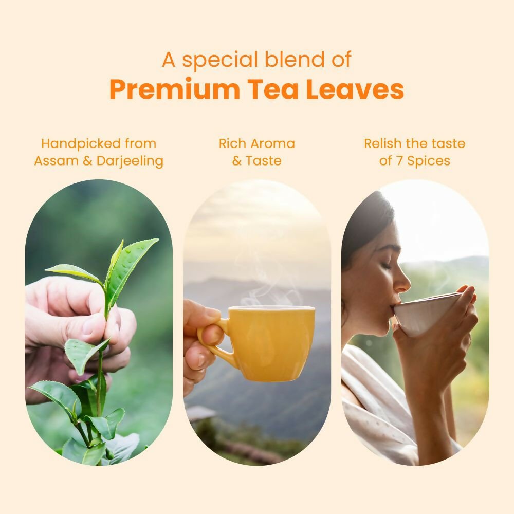 Auric Kadak Moringa Masala Tea - Black Tea from Assam & Darjeeling with Real Spices (Cardamom, Ginger, Black Pepper)