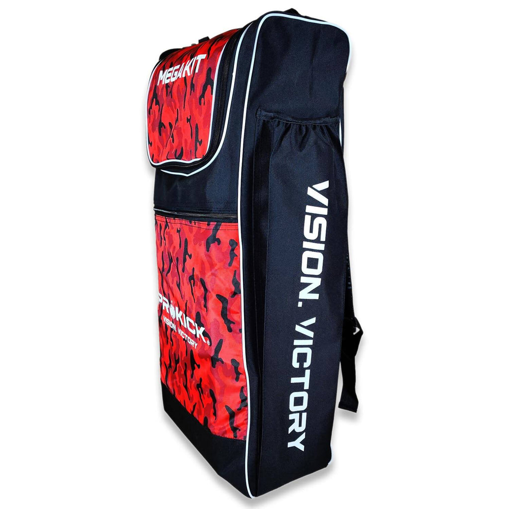 Prokick Megakit Duffle Backpack Cricket Kitbag (Black/Red Camouflage)