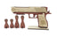 Kraftsman Kraftsman Semi-Automatic Wooden Rubber Band Shooting Gun Toys for Kids & Adults with Target | 5 Rapid Fire Shots (Dark Brown)