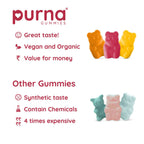 Purna Gummies Biotin Cranberry Flavour Gummies with Vitamin B 12 for Stronger Hair and Nails
