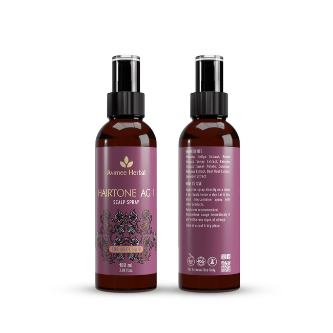 Avimee Herbal Hairtone AG 1 Scalp Spray For Grey Hair With Indigo, Henna, Beet Root and Hibiscus Extracts Main Image