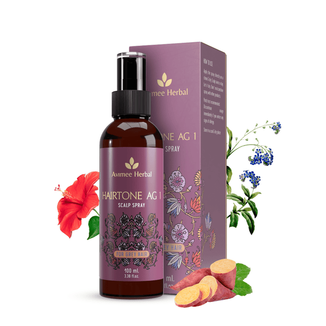 Avimee Herbal Hairtone AG 1 Scalp Spray For Grey Hair With Indigo, Henna, Beet Root and Hibiscus Extracts Hover Image