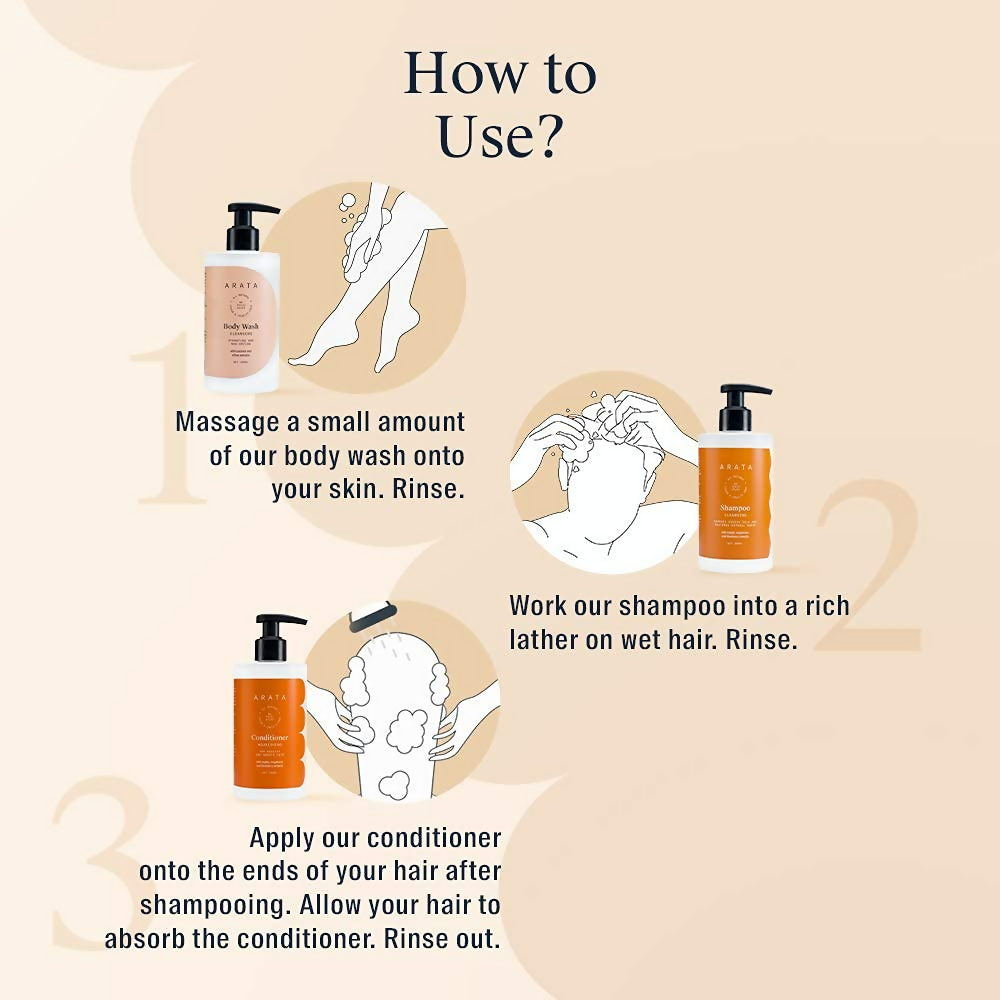 Arata Natural Oil Control Shower Power Set For Women & Men