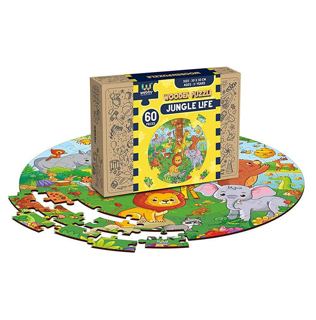 Webby Jungle Jigsaw Puzzle for Kids - 60 Pcs Main Image