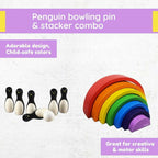 Matoyi Penguin Bowling Pin & Rainbow Stacker Combo