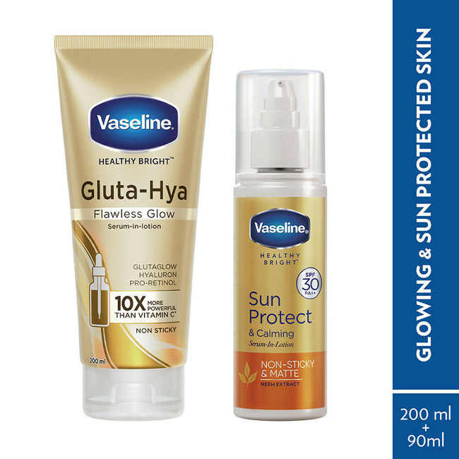 Vaseline Gluta Hya & Sun Protect Calming Body Serum Combo Main Image