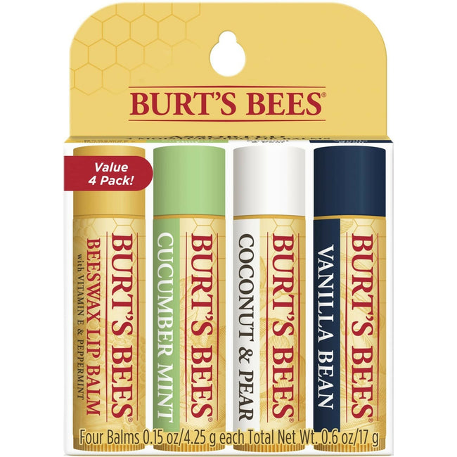 Burt's Bees Natural Moisturizing Lip Balms (Beeswax, Cucumber Mint, Coconut & Pear, Vanilla Bean) Hover Image