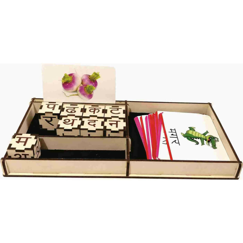 Kraftsman Wooden Hindi Shabd Gyan Learning Game With Flash Cards | Educational Toys
