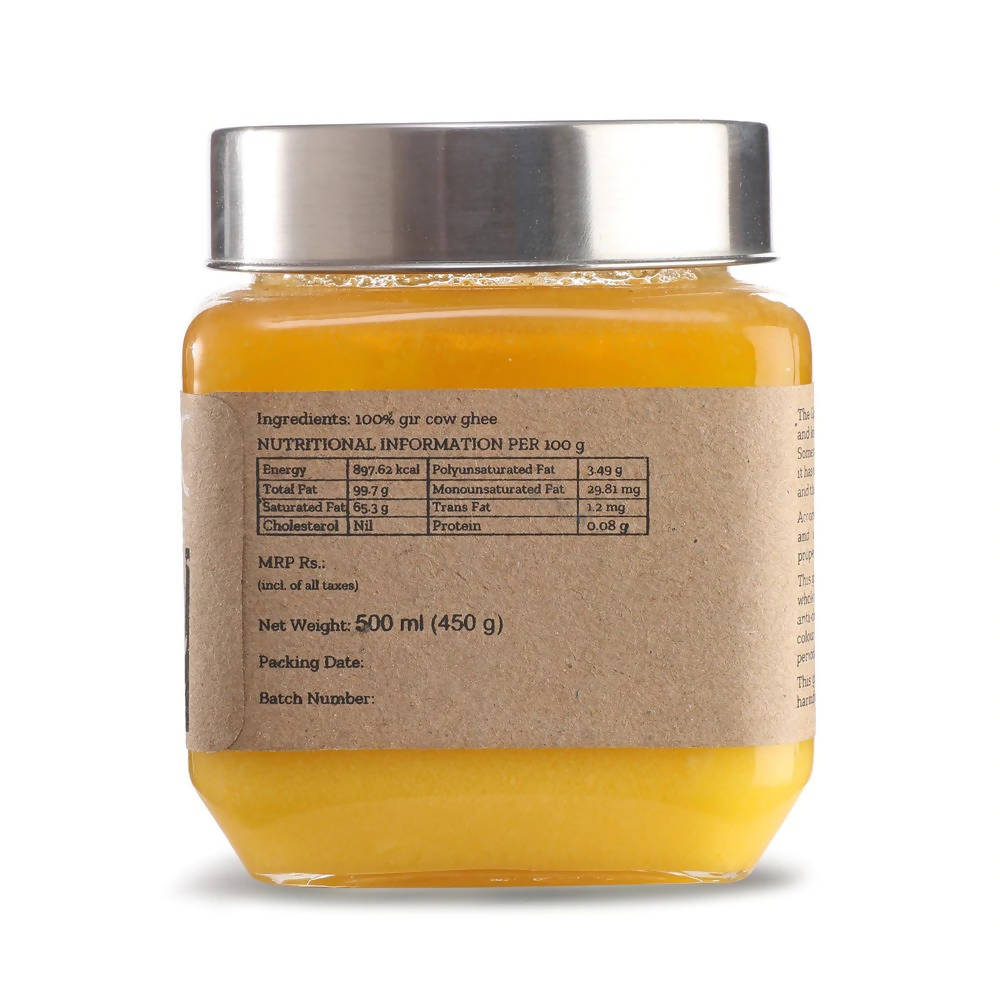 Conscious Food A2 Gir Cow Ghee (Bilona Preparation) | 100% Gir Cow Ghee | Homemade & Organic Ghee