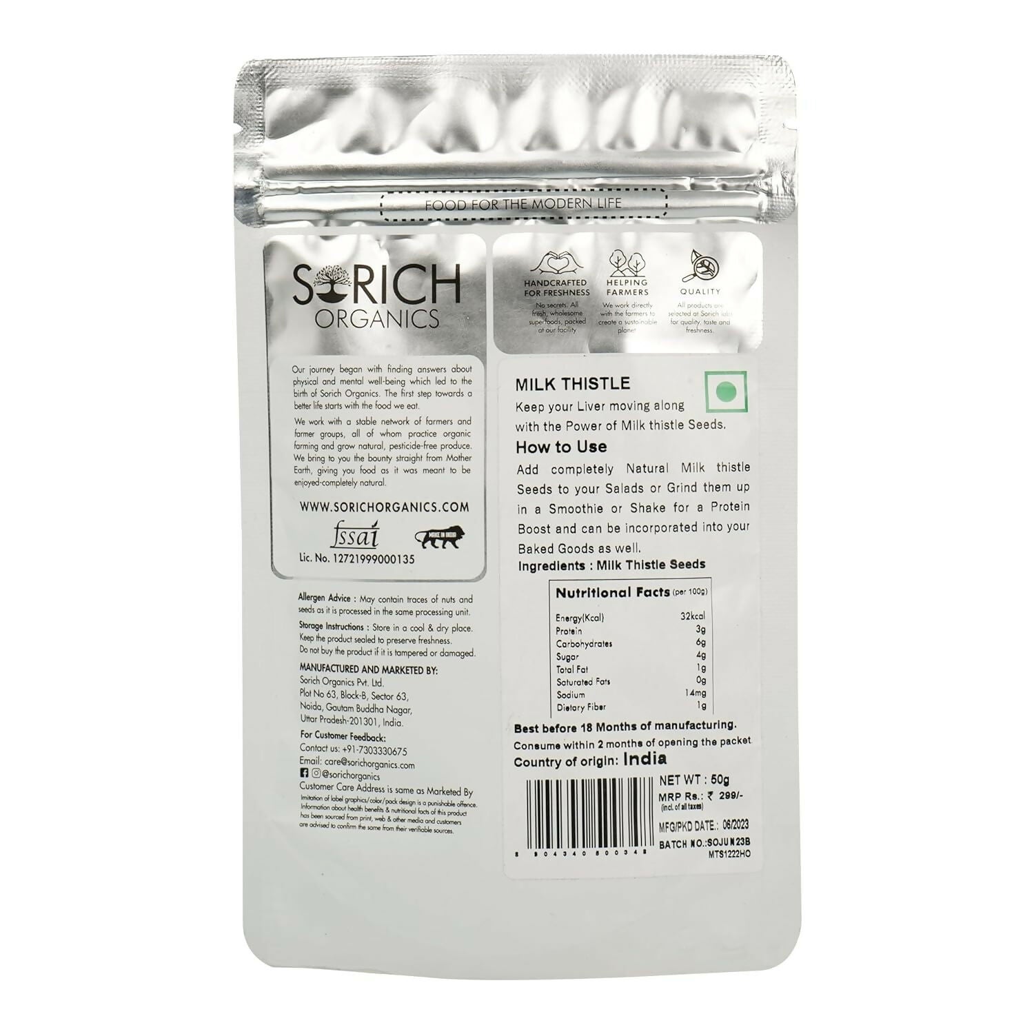 Sorich Organics Milk Thistle Seeds