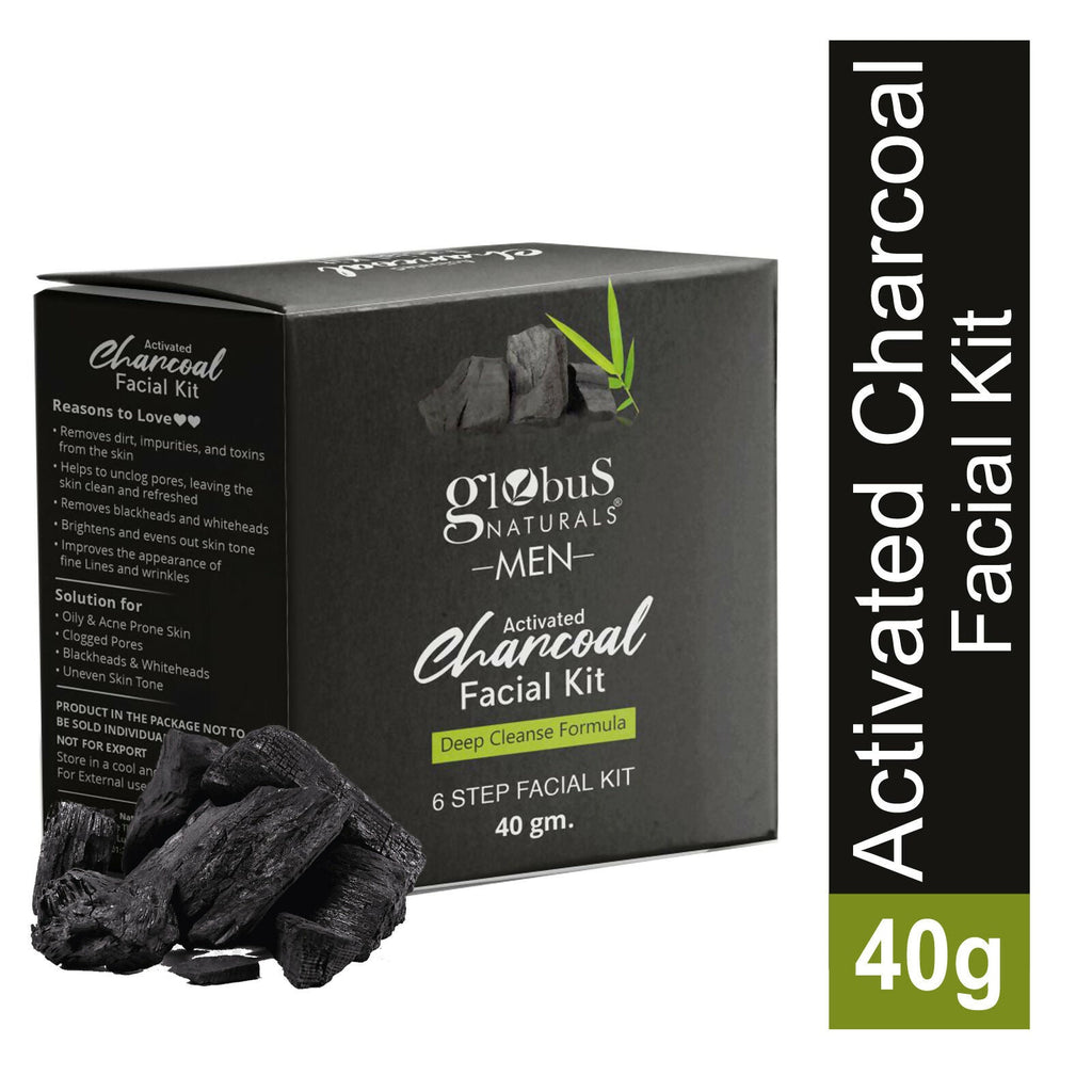 Globus Naturals Anti-Pollution Charcoal Men 6 Step Facial Kit