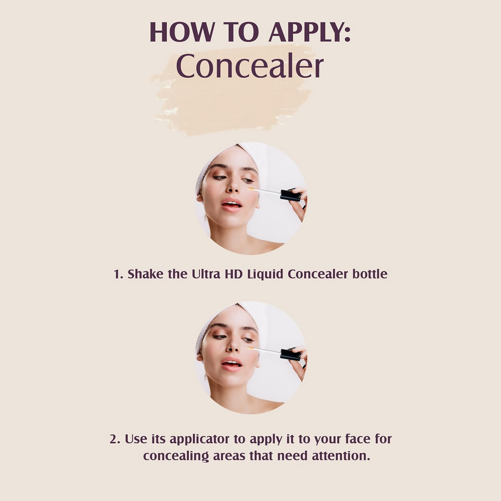 Glam21 Ultra HD Liquid Concealer for HD Finish - Medium Warm