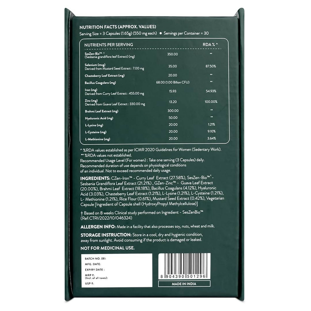 OZiva+ Advanced Hair Growth Actives Capsules for Women