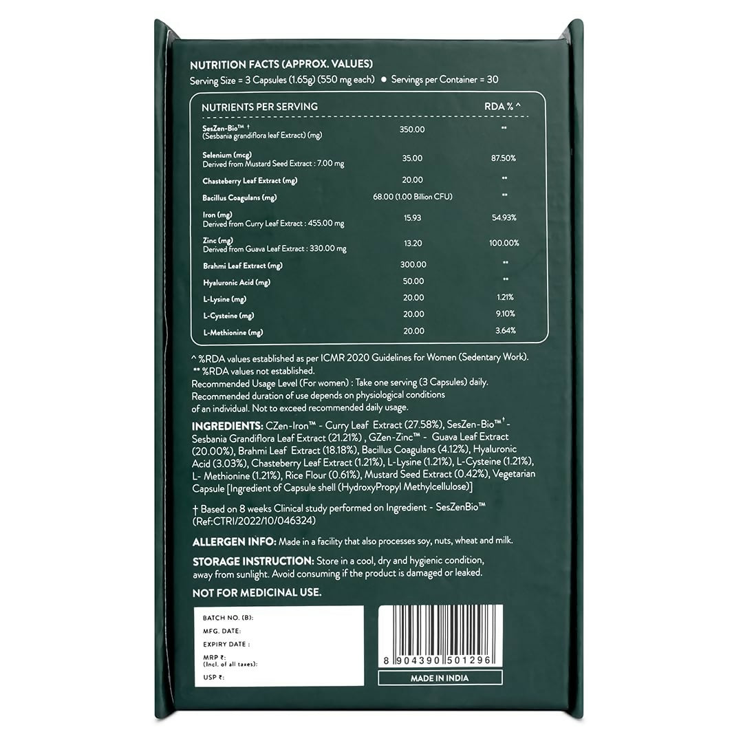 OZiva+ Advanced Hair Growth Actives Capsules for Women