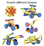 Kipa 90 Pieces Pipe Puzzle, Educational & Intellectual Role Playing Model Construction Blocks with Rolling Wheelbase , Smooth Edged for Kids