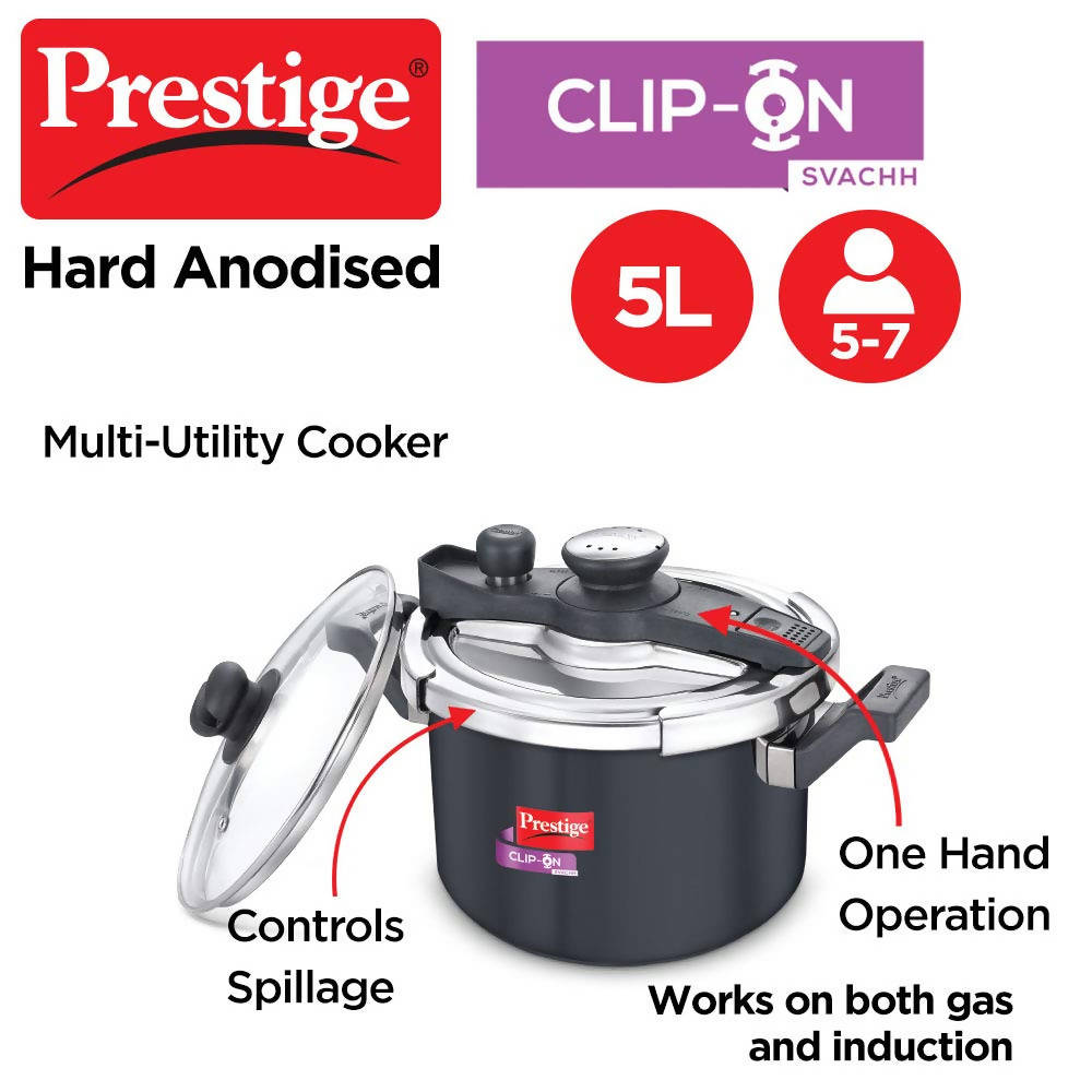 Prestige Svachh Clip-on Hard Anodised Pressure cooker