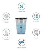 Vaya Popcup Insulated Coffee Mug Tumbler With Lid - 250 ml (Blue)
