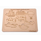 Kraftsman Sea And Air Transport Vehicles Identification Puzzle Board with Color Kit included