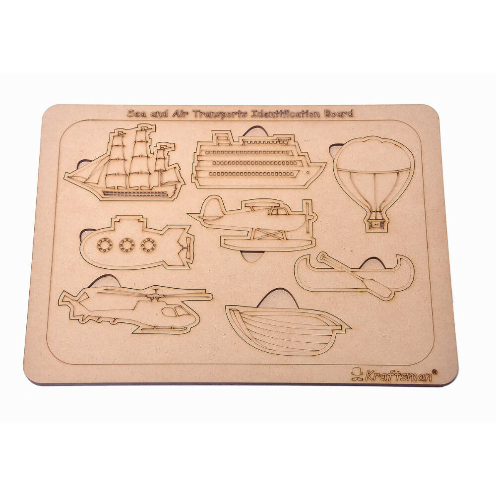 Kraftsman Sea And Air Transport Vehicles Identification Puzzle Board with Color Kit included