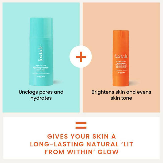 Foxtale Hydrate & Glow Skin Care Kit for Glowing Skin: Cleanser Hydrating Face Wash + Vitamin C Face Serum Main Image