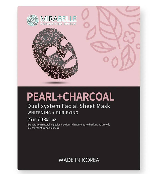 Mirabelle Korea Pearl + Charcoal Dual System Facial Sheet Mask Hover Image