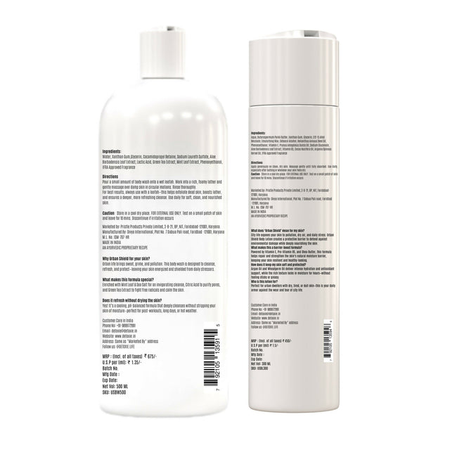 Detoxie Body Wash & Body Lotion Combo - Urban Shield Main Image