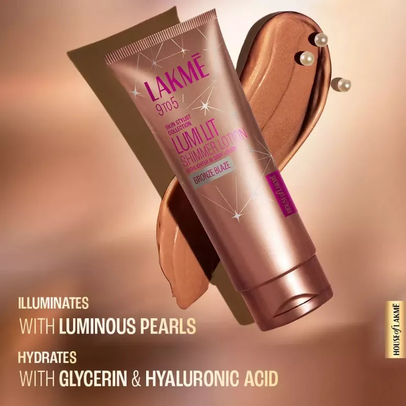 Lakme Lumi Lit Lotion Body Highlighter & Strobe Cream - Bronze