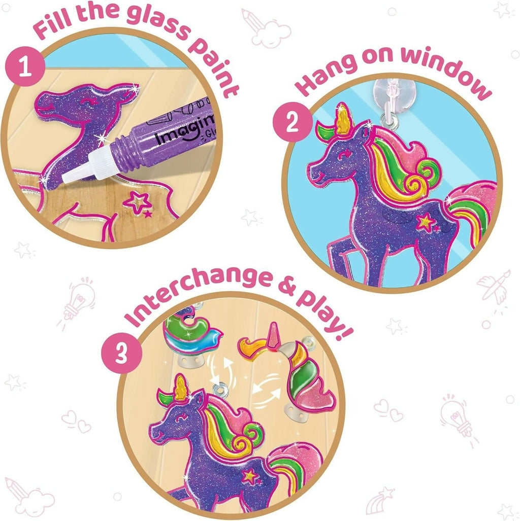 Imagimake Window Art Princess & Unicorn Suncatcher Kit Unicorn Toys for Girls Age 5-8 Craft Kits