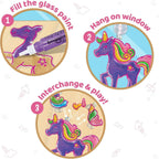 Imagimake Window Art Princess & Unicorn Suncatcher Kit Unicorn Toys for Girls Age 5-8 Craft Kits