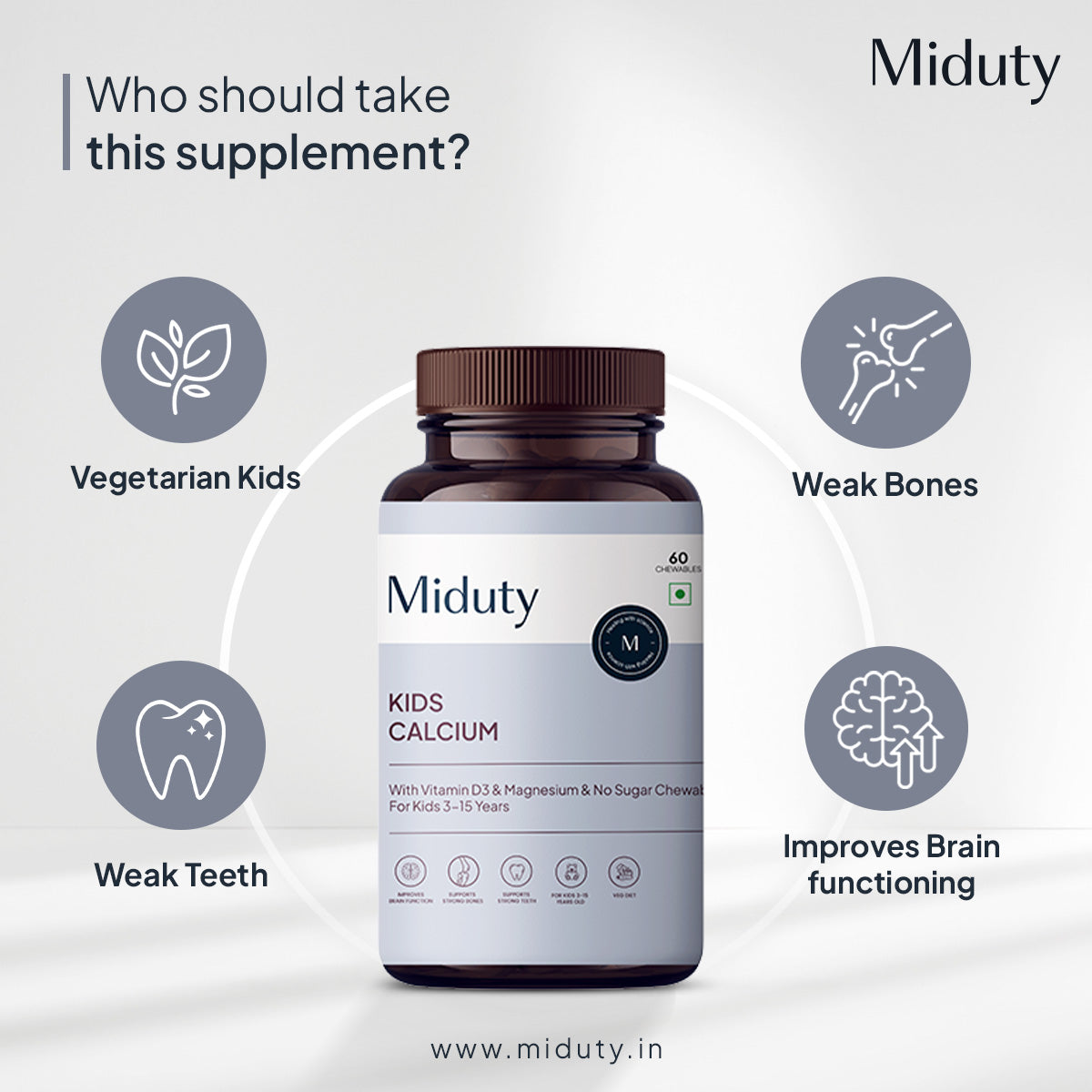 Miduty by Palak Notes Kids Calcium Chewables