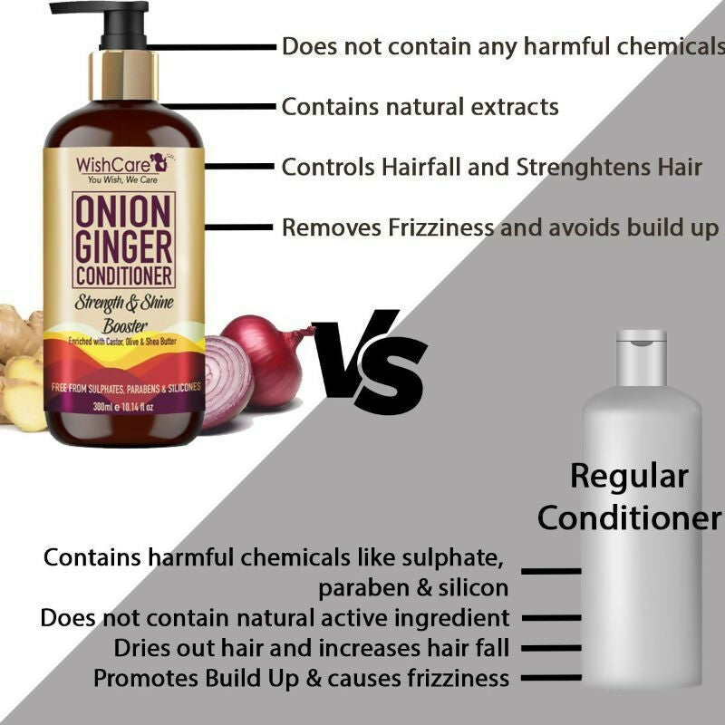 WishCare Onion Ginger Conditioner Strength & Shine Booster