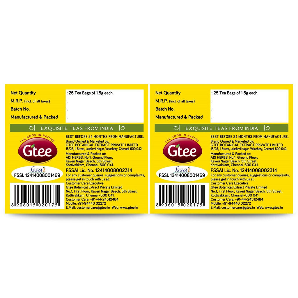Gtee Green Tea Bags - Lemon & Ginger