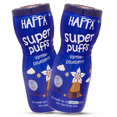 Happa Organic Multigrain Vanilla + Blueberry Melts Super Puffs Hover Image