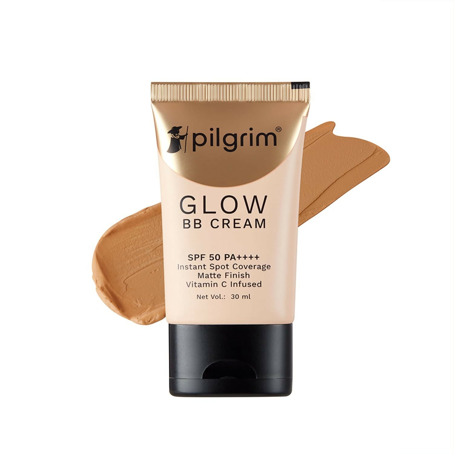 Pilgrim Glow BB Cream SPF 50 PA++++ Instant Spot Coverage Matte Finish Vitamin C Infused - Almond Glow - Limited Time Offer