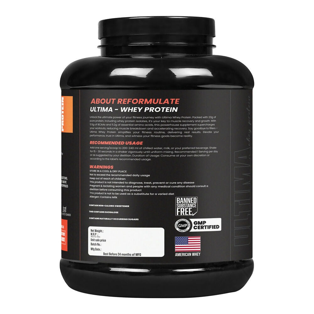 Reformulate Ultima I Whey Protein with Isolate I 23 G Protein I 5.1G BCAA I 10.8 EAA I Pre & Probiotics - Malai
