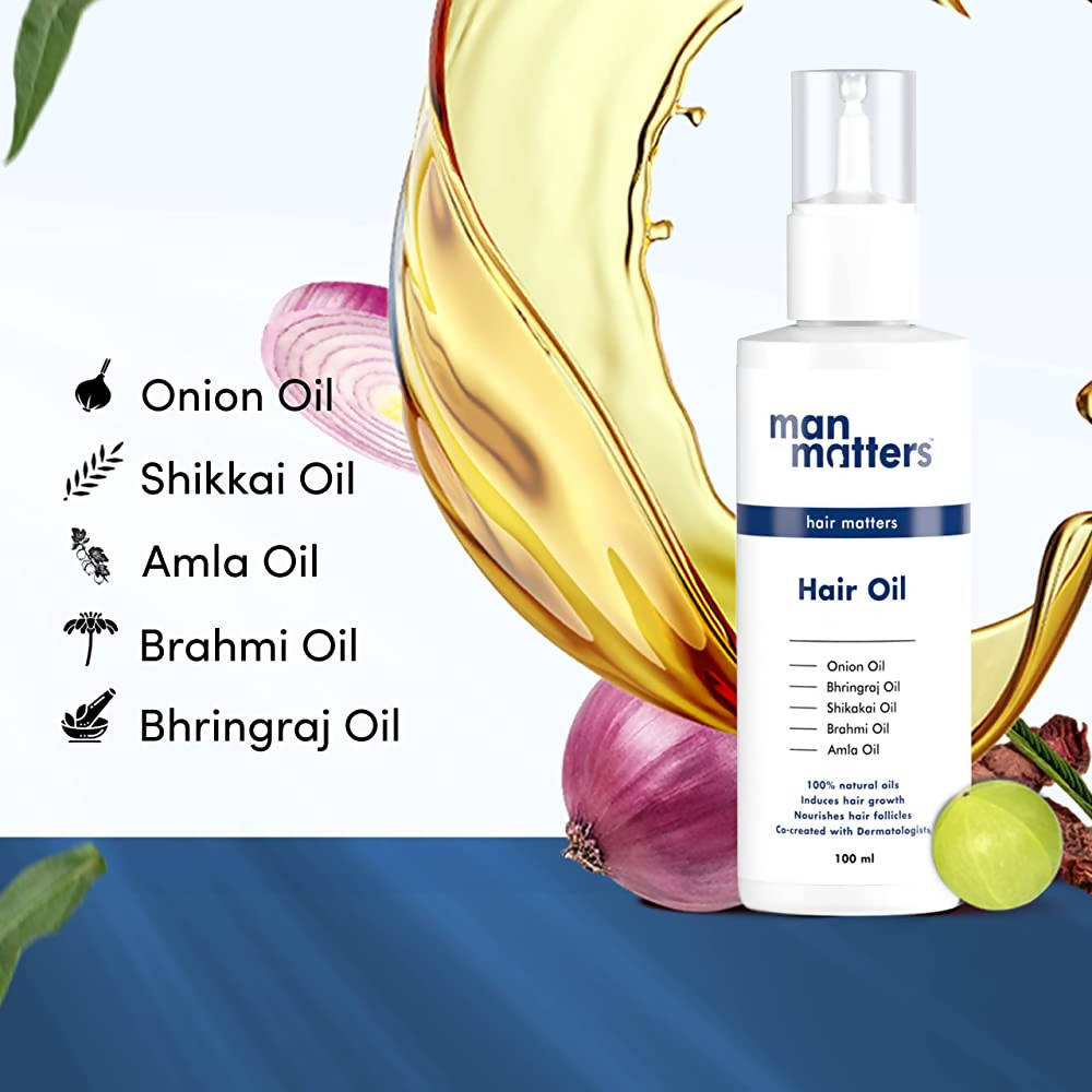 Man Matters Hair Oil for Men With Bhringraj, Onion, Amla, Shikakai & Brahmi Oil.