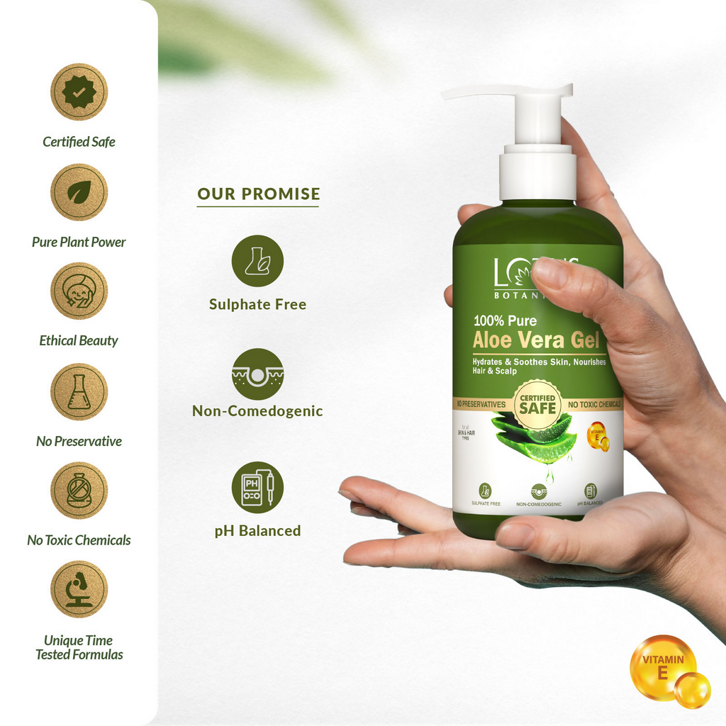 Lotus Botanicals 100% Pure Aloe Vera Gel With Vitamin E